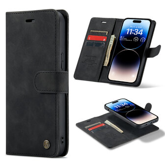 iPhone 13 Pro Charcoal Gray - 2 in 1 Book Case
