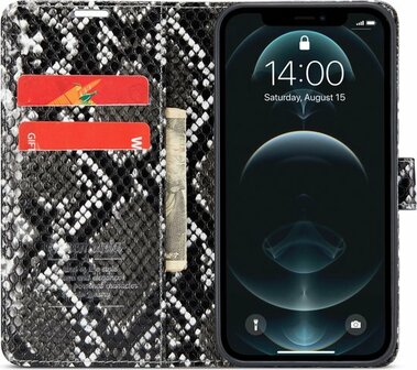 iPhone 11 Zwart - Slangen Book Case