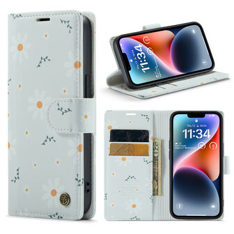iPhone 14 met Madeliefje Print - Book Case