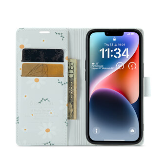 iPhone 14 met Madeliefje Print - Book Case