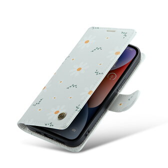 iPhone 14 met Madeliefje Print - Book Case