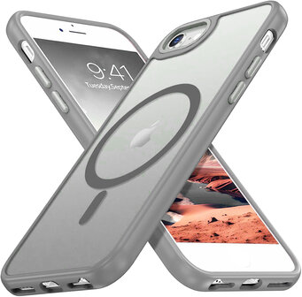 iPhone SE 2022 - Grijs - MagSafe Matte Armor met Cam Bescherming