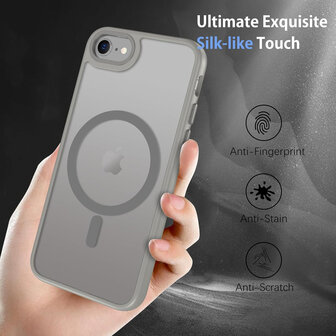 iPhone SE 2022 - Grijs - MagSafe Matte Armor met Cam Bescherming
