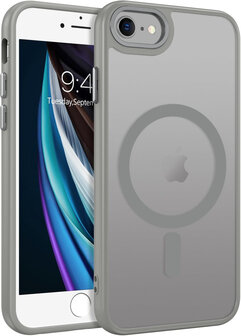 iPhone SE 2022 - Grijs - MagSafe Matte Armor met Cam Bescherming