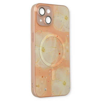 iPhone 14 Roze - MagSafe TPU Marmer