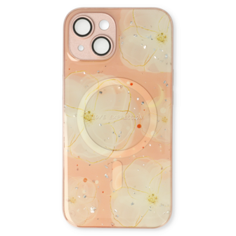 iPhone 14 Roze - MagSafe TPU Marmer