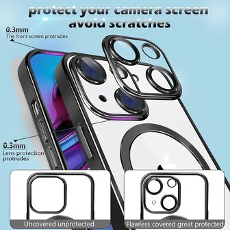 iPhone 15 Zwart - TPU Back Cover - Geschikt voor Magsafe