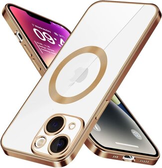 iPhone 14 Goud - TPU Back Cover Geschikt voor Magsafe