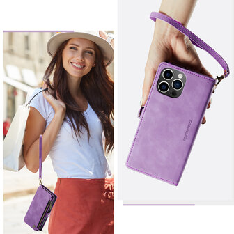 iPhone 15 Bright Lila - MagSafe Book Case met Rits