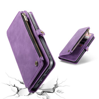 iPhone 15 Bright Lila - MagSafe Book Case met Rits