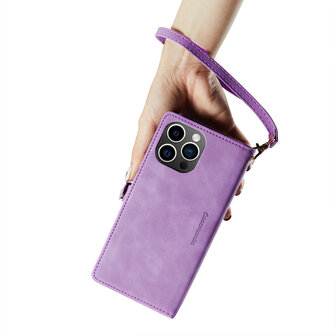 iPhone 15 Bright Lila - MagSafe Book Case met Rits