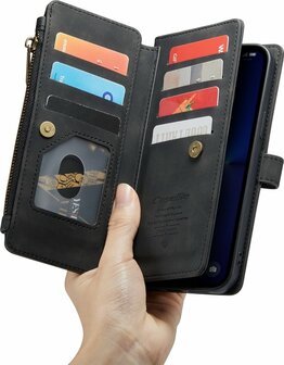 iPhone 13 Pro Charcoal Gray - Book Case met Rits