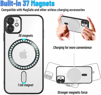 iPhone 11 Zwart - TPU Back Cover Geschikt voor Magsafe
