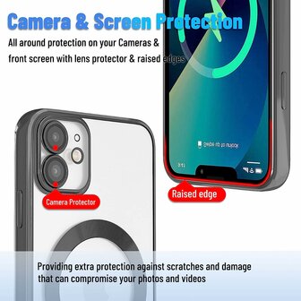 iPhone 11 Zwart - TPU Back Cover Geschikt voor Magsafe