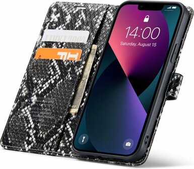 iPhone 13 Mini Zwart - Slangen Book Case