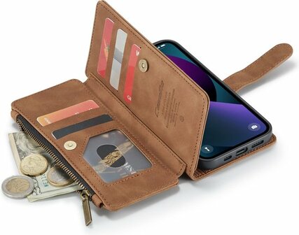 iPhone 13 Mini Sienna Brown - Book Case met Rits
