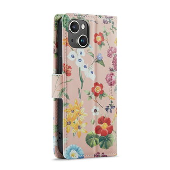 iPhone 14 met Bloemen Print - Book Case