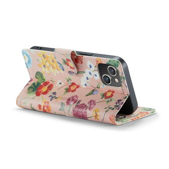 iPhone 14 met Bloemen Print - Book Case