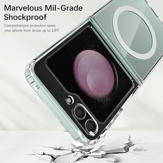 Samsung Z Flip 5 Transparant - Back Cover - Geschikt voor MagSafe