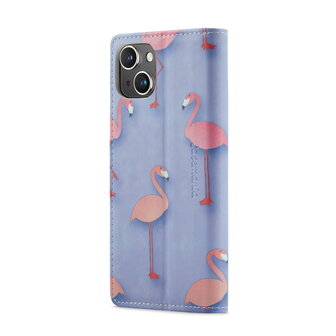 iPhone 14 met Flamingo Print - Book Case