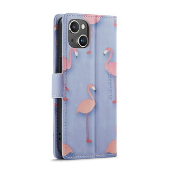 iPhone 14 met Flamingo Print - Book Case
