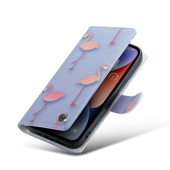iPhone 14 met Flamingo Print - Book Case