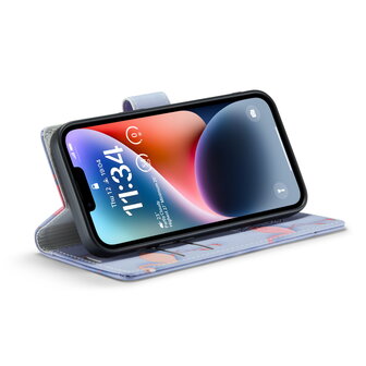 iPhone 14 met Flamingo Print - Book Case