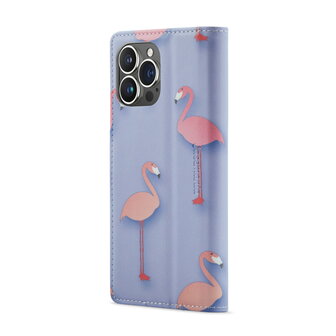 iPhone 14 Pro met Flamingo Print - Book Case