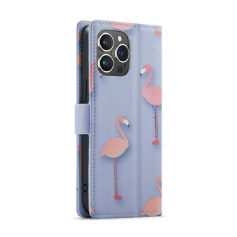 iPhone 14 Pro met Flamingo Print - Book Case