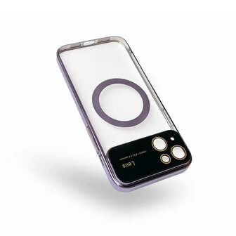 iPhone 15 Paars - MagSafe TPU Back Cover - Camera Protector