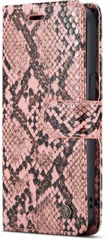 iPhone 13 Mini Roze - 2 in 1 Slangen Book Case