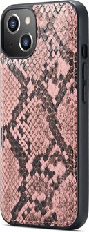 iPhone 13 Mini Roze - 2 in 1 Slangen Book Case