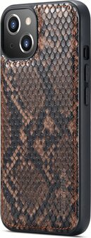 iPhone 13 Mini Bruin - 2 in 1 Slangen Book Case