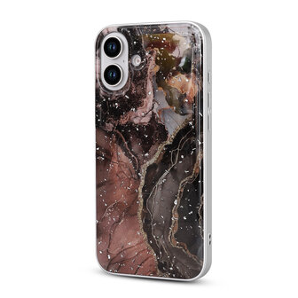 iPhone 16 Plus - Zwart - Camera Marmer MagSafe Back Cover