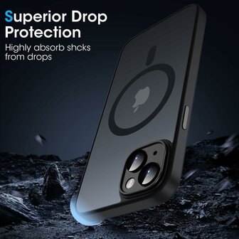 iPhone 15 - Zwart - Matte Armor - Geschikt voor MagSafe