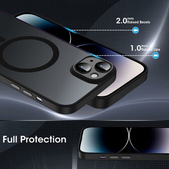 iPhone 15 - Zwart - Matte Armor - Geschikt voor MagSafe
