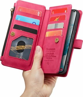iPhone 13 Pro Royal Fuchsia - Casemania Book Case met Rits