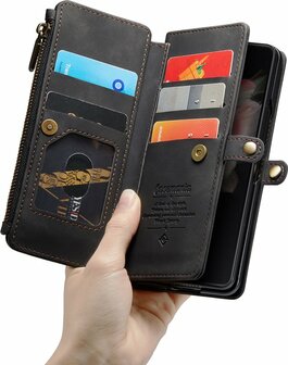 Samsung Z Fold 3 Charcoal Gray - Book Case met Rits