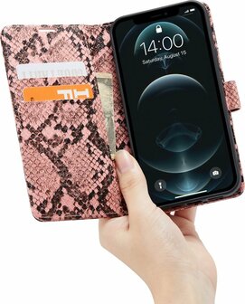 iPhone 11 Roze - Slangen Book Case