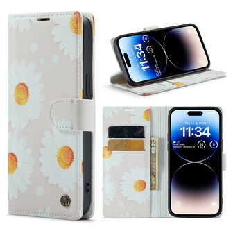 iPhone 14 Pro met Daisy Print - Book Case