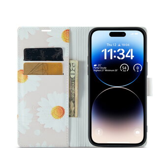 iPhone 14 Pro met Daisy Print - Book Case