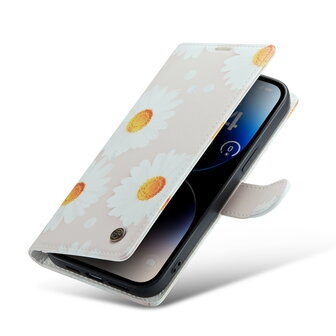 iPhone 14 Pro met Daisy Print - Book Case