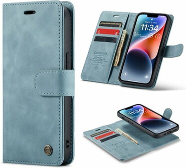 iPhone 14 Aqua Blue - 2 in 1 Book Case