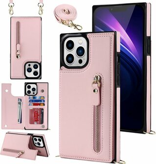 iPhone 14 Pro Roze - Back Cover met Koord