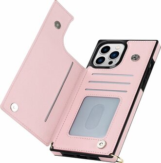 iPhone 14 Pro Roze - Back Cover met Koord