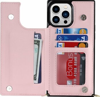 iPhone 14 Pro Roze - Back Cover met Koord