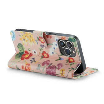 iPhone 14 Pro met Bloemen Print - Book Case
