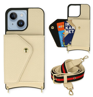 iPhone 14 Wit - Back Cover met Band