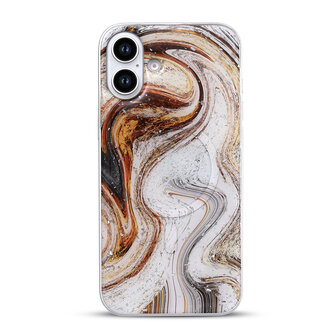 iPhone 16 Plus - Wit - Camera Marmer MagSafe Back Cover
