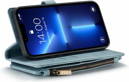 iPhone 13 Pro Aqua Blue - Book Case met Rits